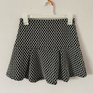 Black and white mini skirt